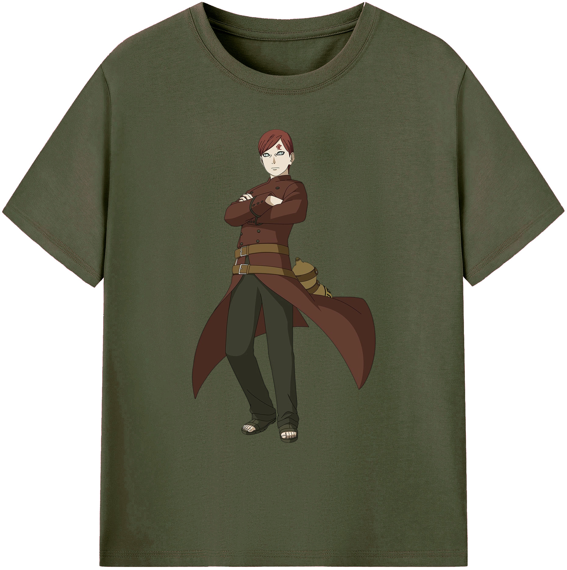 （画像用） NARUTO -ナルト- ガアラ Gaara 綿100％ メンズ半袖Tシャツ｜肌触りやわらか＆通気性